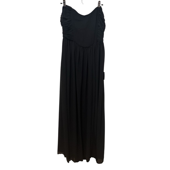 Lulu's Luxe Favorite Black Strapless Ruched Maxi Dress Size Large - Picture 2 of 6